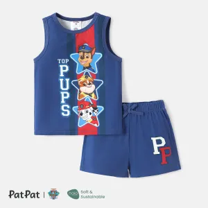 PAW Patrol 2pcs Toddler Boy Letter Print Tank Top and Elasticized Shorts Set #778336