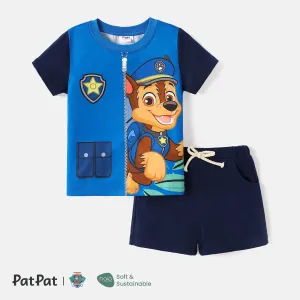 PAW Patrol Toddler Girl/Boy 2pcs Colorblock Short-sleeve Naia Tee and Cotton Shorts Set #727602