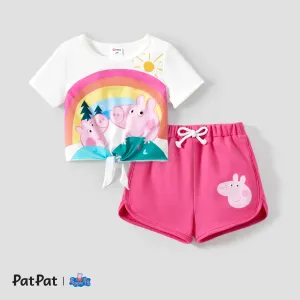 Peppa Pig Toddler Girl 2pcs Rainbow/Fruit/Stripe Print Set #1321418