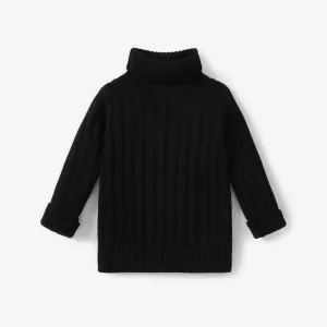 Toddler/Kid Girl/Boy Solid Color Basic Fleece Denim Coat/Fleece Jeans/Turtle neck Sweater Top #1317098