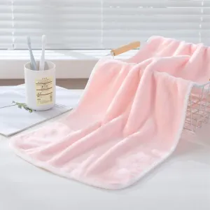 Pure Color Towel Washcloth Absorbent Quick Drying Bath Towel Ultra Soft and Gentle Coral Fleece Face Towel Bath Towel #196638