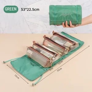 4 in 1 Roll-Up Makeup Bag Travel Organizer Waterproof Cosmetic Bag for Women #207807