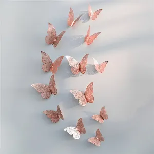 12-pack 3D Hollow out Butterfly Design Wall Sticker Decoration Living Room Window Home Decor #856363