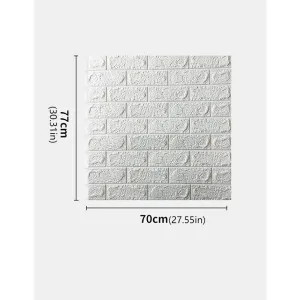 Solid Color Self-Adhesive 3D Brick Pattern Wallpaper Foam Waterproof Moisture-proof for Home Decoration #1074768
