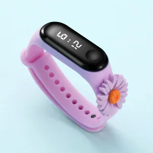 Toddler Sunflower Decor LED Watch Digital Smart Electronic Watch (With Packing Box) #194132