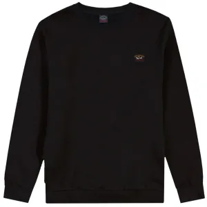 Paul & Shark Boy's Small Patch Logo Sweatshirt Black Grey 10Y