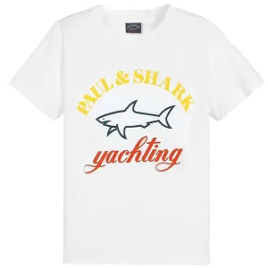 Paul & Shark Boy's Yachting Logo Print T-shirt White 12Y