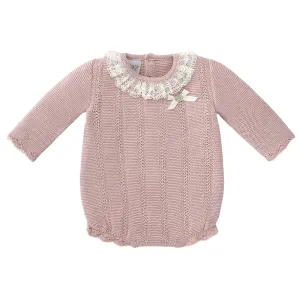 Paz Rodriguez Baby Girl Knitted Romper Pink 12M