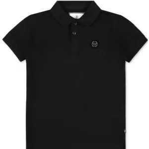 Philipp Plein Boy's Logo Polo Shirt Black 12Y