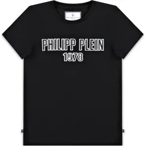 Philipp Plein Boy's Logo T-shirt Black 12Y