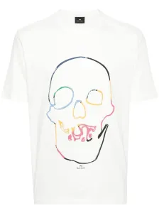 PS PAUL SMITH - Linear Skull Print Cotton T-shirt #1280340