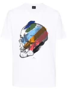 PS PAUL SMITH - Skull Stripe Print Cotton T-shirt #1237456