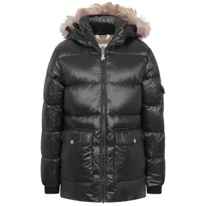 Pyrenex Girl Authentic Shiny Fur Jacket Black 16Y #1084562