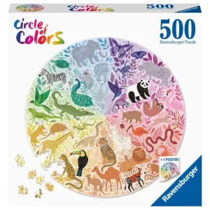 Circle of Colors 500 Piece Round Puzzle Animal