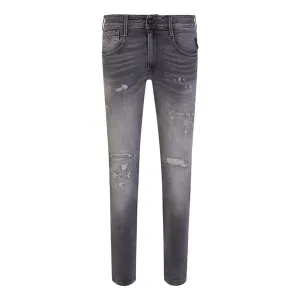 Replay Mens Broken And Repaired Ambass Jeans Grey W30 L30
