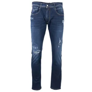 Replay Mens Broken And Repaired Jeans Blue 32 34