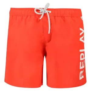 Replay Mens Logo Swim Shorts Orange XL
