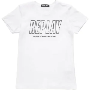 Replay Boys Logo T-shirt White - 4Y WHITE