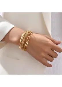 Rosewe Stylish Alloy Gold Chain Design Bracelet Set - One Size