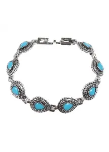 Rosewe Stylish Light Blue Teardrop Geometric Pattern Bracelet - One Size