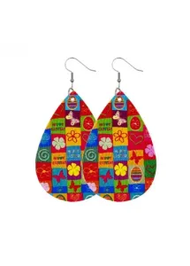 Rosewe Chic Easter Day Multi Color Waterdrop Detail Earrings - One Size