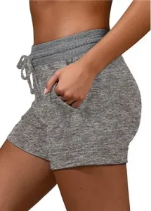 Rosewe Pocket Drawstring Detail Mid Waist Shorts - L