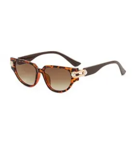 Rosewe Cat Eye Dark Coffee Plastic Detail Sunglasses - One Size