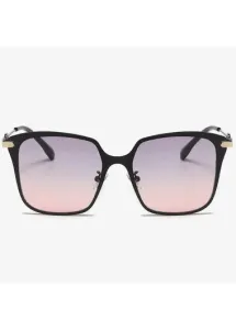 Rosewe Geometric Pink Ombre Plastic Contrast Sunglasses - One Size