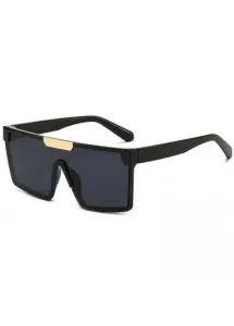 Rosewe Large Frame Square Oversized Black Sunglasses - One Size