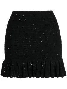 SELF PORTRAIT - Sequin Textured Knit Mini Skirt #1130575