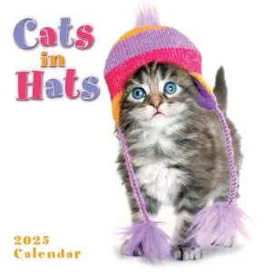 Cats in Hats 2025 Mini Wall Calendar