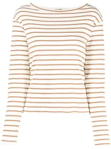 SEMICOUTURE - Long Sleeve Striped Cotton T-shirt #41113