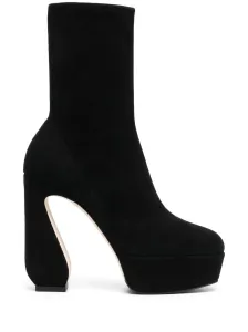 SI ROSSI - Stretch Suede Heel Ankle Boots #45720