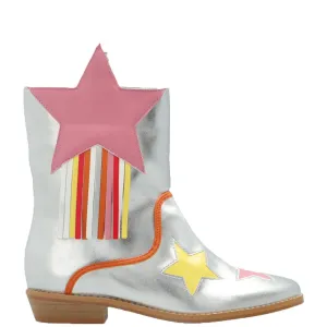 Stella Mccartney Girls Cowboy Boots Silver EU 29