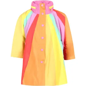 Stella Mccartney Unisex Rainbow Rain Jacket Multi Coloured 10Y