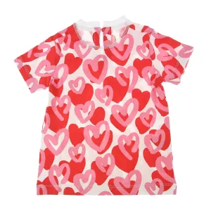 Stella Mccartney Girls Love Heart Print T-shirt White 12Y