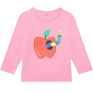 Stella Mccartney Baby Girls Apple Logo Long Sleeve T Shirt Pink 12M