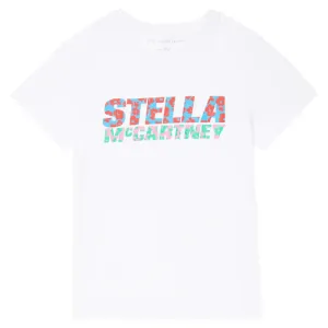 Stella Mccartney Girls Floral Logo T-shirt White 10Y