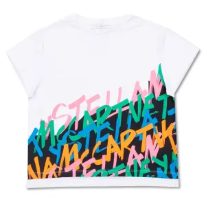 Stella Mccartney Girls Neon Print T-shirt White 16Y