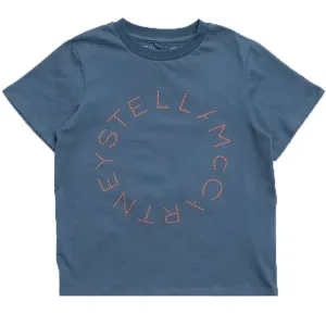 Stella Mccartney Unisex Dotted Logo T Shirt Blue 14Y