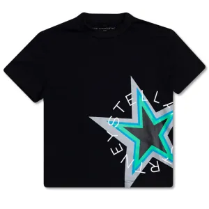 Stella Mccartney Unisex Star Print T-shirt Black 10Y