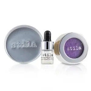 StilaMagnificent Metals Foil Finish Eye Shadow With Mini Stay All Day Liquid Eye Primer - # Metallic Violet 2pcs