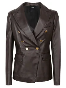TAGLIATORE - Double-breasted Leather Jacket #1209495