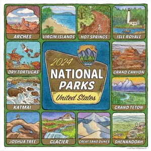 National Parks Art 2024 Wall Calendar #869751