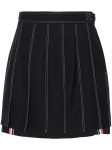 THOM BROWNE - Wool Pleated Mini Skirt