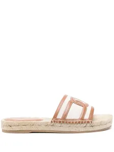 TOD'S - Rafia And Leather Flat Sandals #1248503