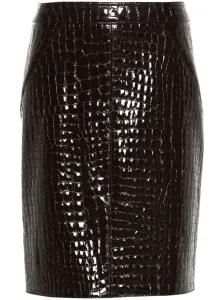 TOM FORD - Croco Embossed Leather Midi Skirt