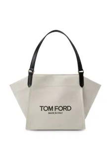 TOM FORD - Canvas And Leather Medium Tote Bag