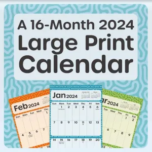 Large Print 2024 Mini Wall Calendar