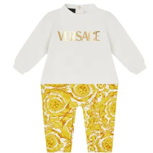 Versace Kids Unisex Babygrow White 3M
